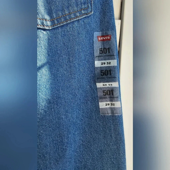 Levi's Jeans Denin Original 501 High Rise Streight Leg Distressed size 29 32 - Picture 7 of 7